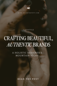 Hands covered in earth pigment dye and paint. The text reads Lifestyle, crafting beautiful, authentic brands, a holistic designer story