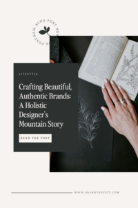 Hands covered in earth pigment dye and paint. The text reads Lifestyle, crafting beautiful, authentic brands, a holistic designer story